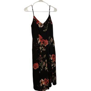 Allison Joy Floral Jumpsuit Romper Size XS Midi Length Cottagecore Lined Pockets